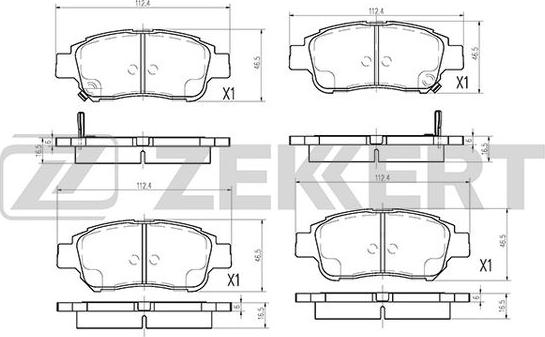 Zekkert BS-1266 - Тормозные колодки, дисковые, комплект unicars.by