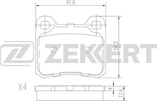 Zekkert BS-1215 - Тормозные колодки, дисковые, комплект unicars.by