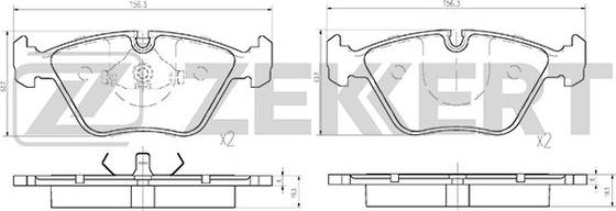 Zekkert BS-1210 - Тормозные колодки, дисковые, комплект unicars.by