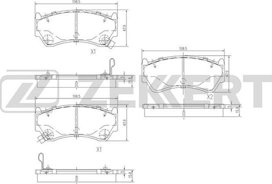 Zekkert BS-1217 - Тормозные колодки, дисковые, комплект unicars.by