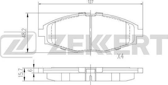 Zekkert BS-1285 - Тормозные колодки, дисковые, комплект unicars.by