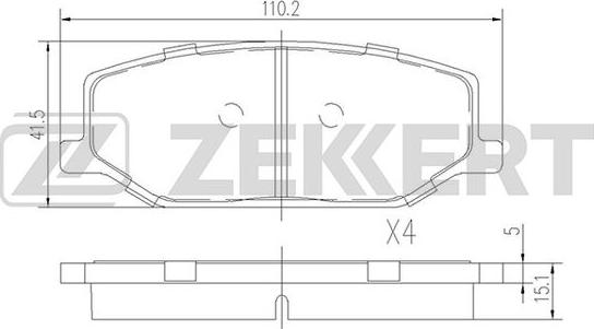 Zekkert BS-1231 - Тормозные колодки, дисковые, комплект unicars.by