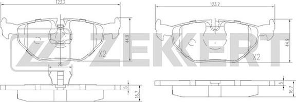 Zekkert BS-1232 - Тормозные колодки, дисковые, комплект unicars.by