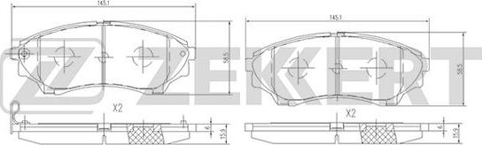 Zekkert BS-1225 - Тормозные колодки, дисковые, комплект unicars.by