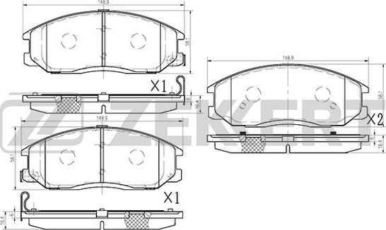 Zekkert BS-1794 - Тормозные колодки, дисковые, комплект unicars.by