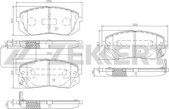 Zekkert BS-1791 - Тормозные колодки, дисковые, комплект unicars.by