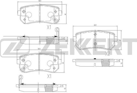 Zekkert BS-1759 - Тормозные колодки, дисковые, комплект unicars.by