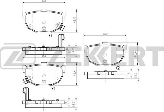 Zekkert BS-1766 - Тормозные колодки, дисковые, комплект unicars.by