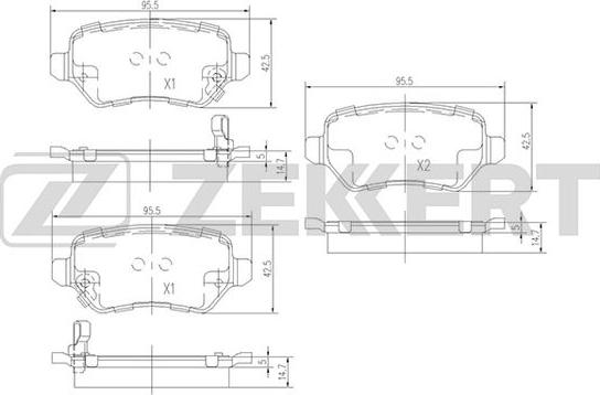 Zekkert BS-1761 - Тормозные колодки, дисковые, комплект unicars.by