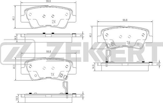 Zekkert BS-1781 - Тормозные колодки, дисковые, комплект unicars.by