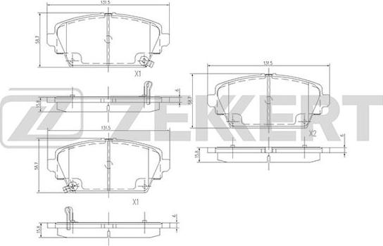 Zekkert BS-1735 - Тормозные колодки, дисковые, комплект unicars.by