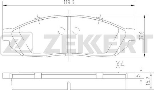 Zekkert BS-1770 - Тормозные колодки, дисковые, комплект unicars.by