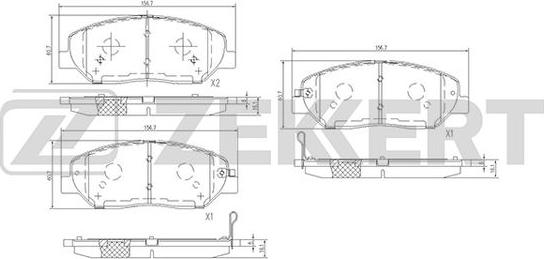 Zekkert BS-1777 - Тормозные колодки, дисковые, комплект unicars.by