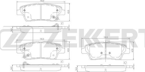 Zekkert BS-3049 - Тормозные колодки, дисковые, комплект unicars.by