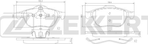 Zekkert BS-3044 - Тормозные колодки, дисковые, комплект unicars.by