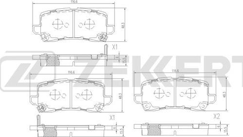 Zekkert BS-3059 - Тормозные колодки, дисковые, комплект unicars.by