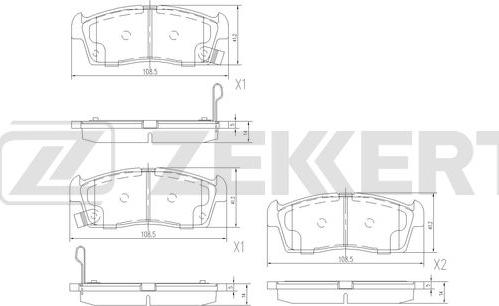 Zekkert BS-3054 - Тормозные колодки, дисковые, комплект unicars.by