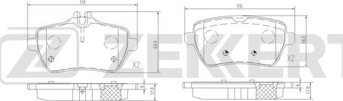 Zekkert BS-3055 - Тормозные колодки, дисковые, комплект unicars.by