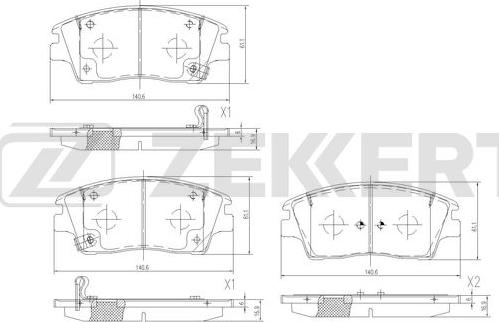 Zekkert BS-3061 - Тормозные колодки, дисковые, комплект unicars.by