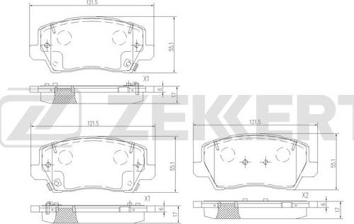 Zekkert BS-3068 - Тормозные колодки, дисковые, комплект unicars.by