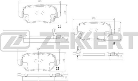 Zekkert BS-3017 - Тормозные колодки, дисковые, комплект unicars.by