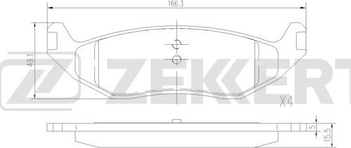 Zekkert BS-3038 - Тормозные колодки, дисковые, комплект unicars.by