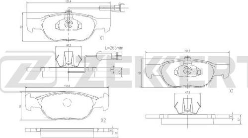 Zekkert BS-3033 - Тормозные колодки, дисковые, комплект unicars.by