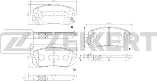 Zekkert BS-3021 - Тормозные колодки, дисковые, комплект unicars.by