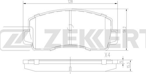 Zekkert BS-3028 - Тормозные колодки, дисковые, комплект unicars.by