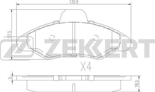 Zekkert BS-2999 - Тормозные колодки, дисковые, комплект unicars.by