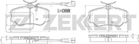 Zekkert BS-2998 - Тормозные колодки, дисковые, комплект unicars.by