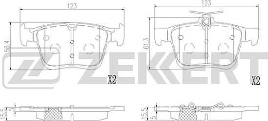 Zekkert BS-2952 - Тормозные колодки, дисковые, комплект unicars.by