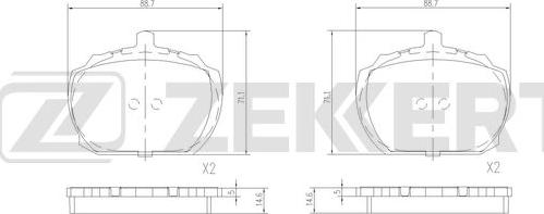 Zekkert BS-2964 - Тормозные колодки, дисковые, комплект unicars.by