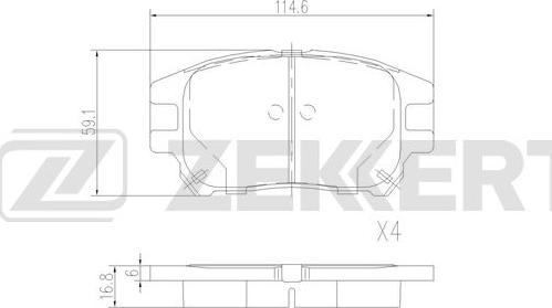 Zekkert BS-2963 - Тормозные колодки, дисковые, комплект unicars.by