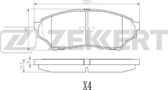 Zekkert BS-2962 - Тормозные колодки, дисковые, комплект unicars.by