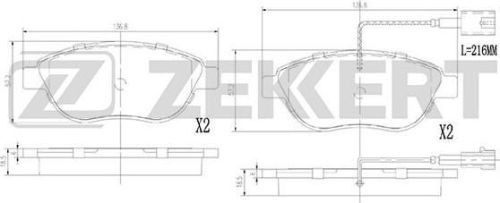 Zekkert BS-2919 - Тормозные колодки, дисковые, комплект unicars.by