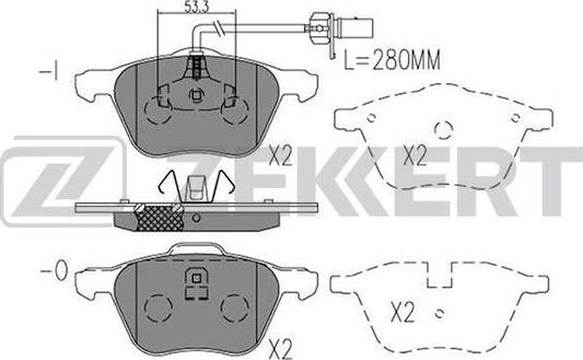 Zekkert BS-2914 - Тормозные колодки, дисковые, комплект unicars.by