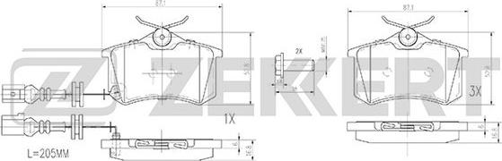 Zekkert BS-2917 - Тормозные колодки, дисковые, комплект unicars.by