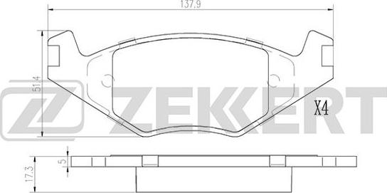 Zekkert BS-2986 - Тормозные колодки, дисковые, комплект unicars.by