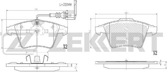 Zekkert BS-2934 - Тормозные колодки, дисковые, комплект unicars.by