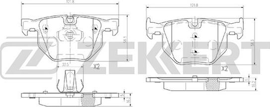 Zekkert BS-2937 - Тормозные колодки, дисковые, комплект unicars.by