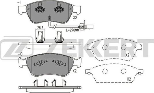 Zekkert BS-2928 - Тормозные колодки, дисковые, комплект unicars.by