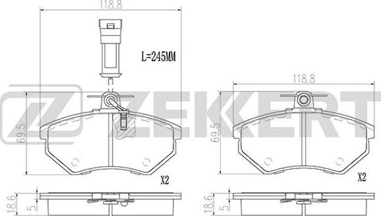 Zekkert BS-2978 - Тормозные колодки, дисковые, комплект unicars.by