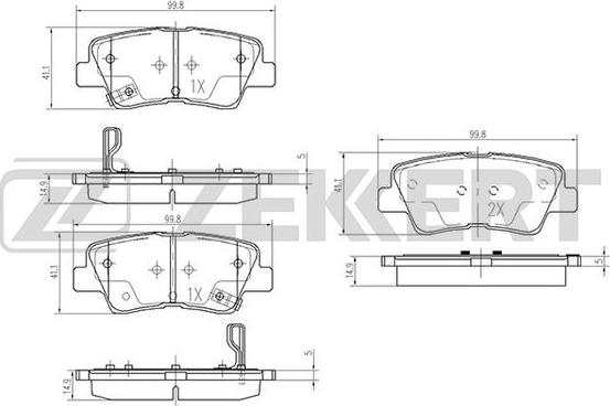 Zekkert BS-2444 - Тормозные колодки, дисковые, комплект unicars.by