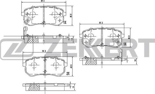 Zekkert BS-2442 - Тормозные колодки, дисковые, комплект unicars.by