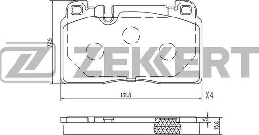 Zekkert BS-2456 - Тормозные колодки, дисковые, комплект unicars.by