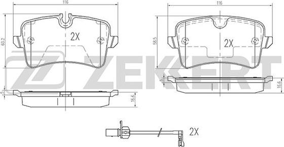 Zekkert BS-2426 - Тормозные колодки, дисковые, комплект unicars.by