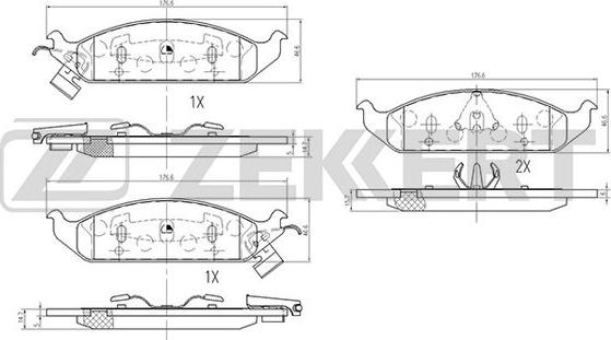 Zekkert BS-2427 - Тормозные колодки, дисковые, комплект unicars.by