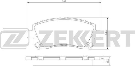 Zekkert BS-2580 - Тормозные колодки, дисковые, комплект unicars.by