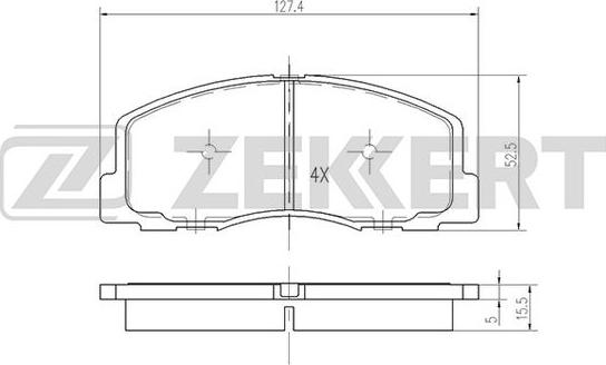 Zekkert BS-2534 - Тормозные колодки, дисковые, комплект unicars.by